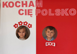 Przedszkolaki na tle barw narodowych.